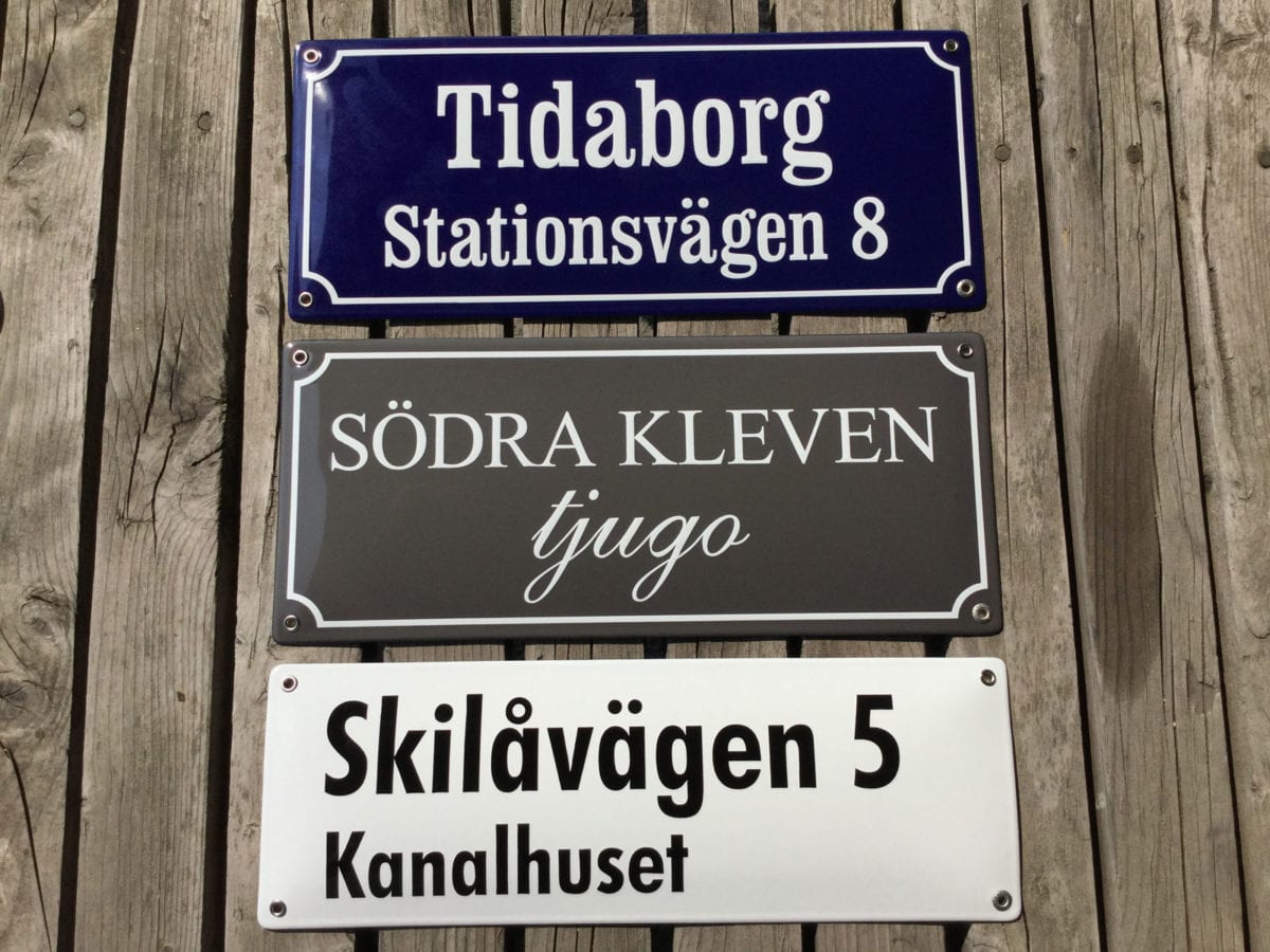skillinge emaljskylt - kvartersskylt 15x35cm
